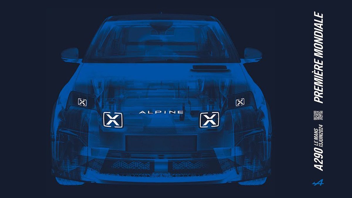 Visuel « Première mondiale » : A290 de face en transparence bleue, Le Mans, 13 juin 2024