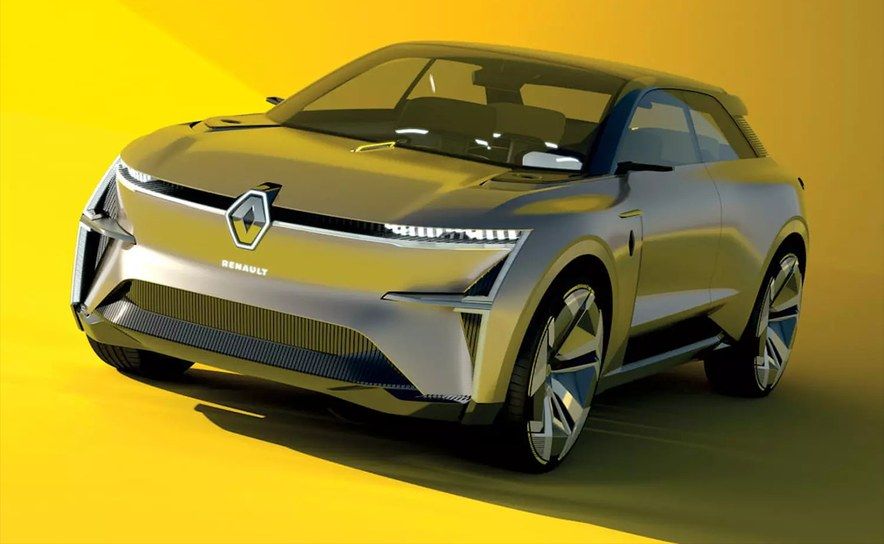 Renault Morphoz, trois quarts avant, fond jaune